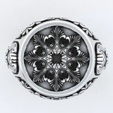 Men's 925 Silver Domineering Ring 18k Yellow Plated Rose Ring