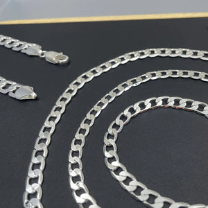 925 Silver Necklace 2-12MM 40-75cm Men Women Face Chain Jewelry