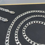 925 Silver Necklace 2-12MM 40-75cm Men Women Face Chain Jewelry