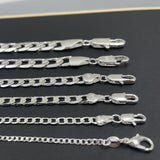 925 Silver Necklace 2-12MM 40-75cm Men Women Face Chain Jewelry