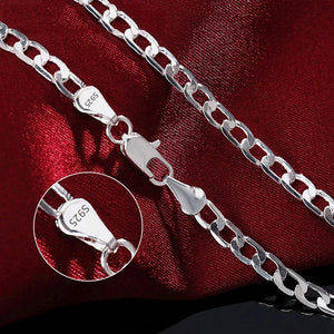 Men's 925 Silver Necklace 2-12MM 40-75cm Face Chain Lobster Clasp