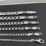 Men's 925 Silver Necklace 2/4/6/8/10/12MM 40-75cm Chain Necklace