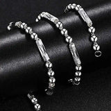 Men's Vintage 925 Sterling Silver Bead Necklace Holiday Gift
