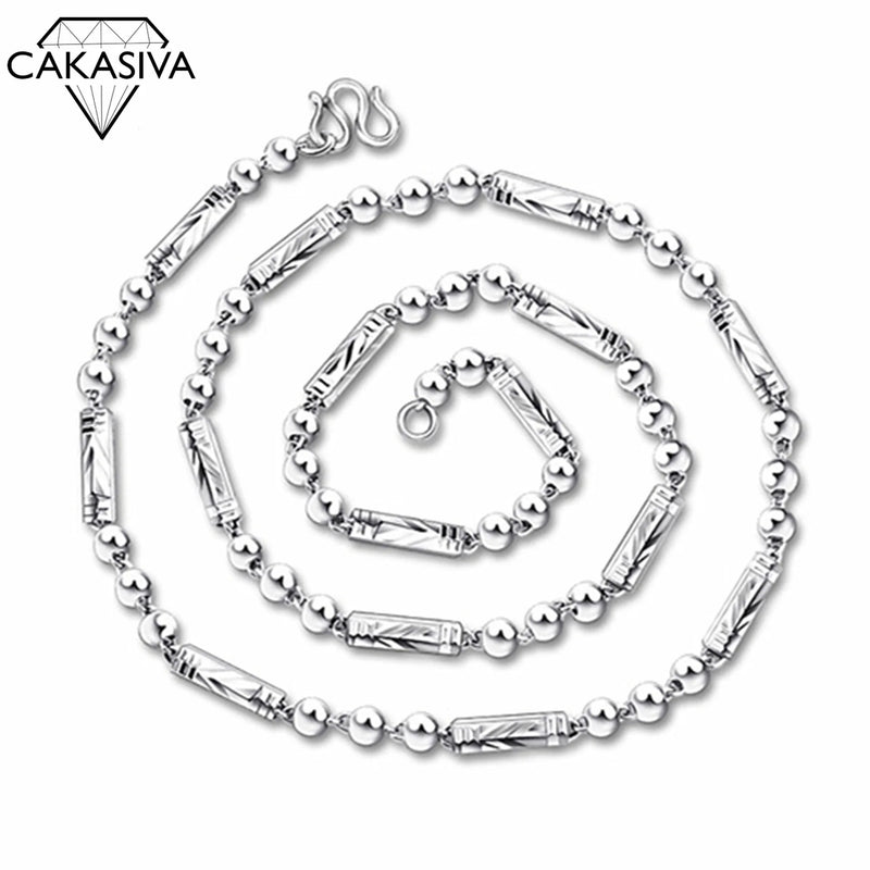 Men's Vintage 925 Sterling Silver Bead Necklace Holiday Gift