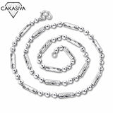 Men's Vintage 925 Sterling Silver Bead Necklace Holiday Gift