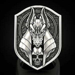 Men's 925 Vintage Thai Silver Wolf Head Ring Party Gift Jewelry Ring