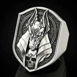 Men's 925 Vintage Thai Silver Wolf Head Ring Party Gift Jewelry Ring