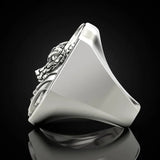 Men's 925 Vintage Thai Silver Wolf Head Ring Party Gift Jewelry Ring