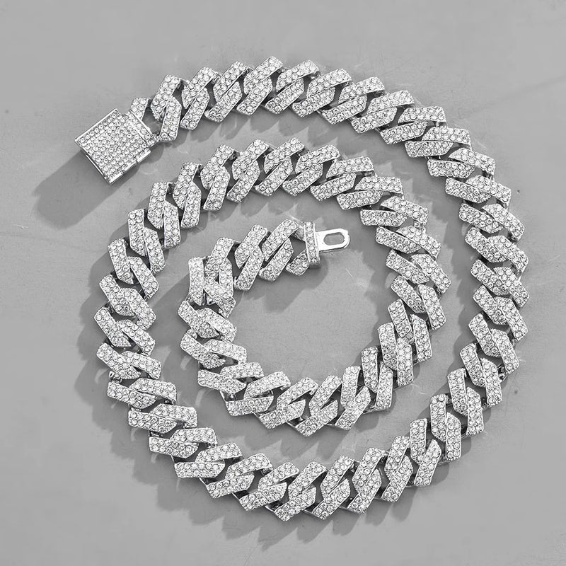 Men's 15mm Diamond Studded Hip Hop Necklace