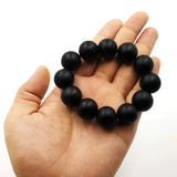 Men's Natural Agates Bracelet - Frosted Stone