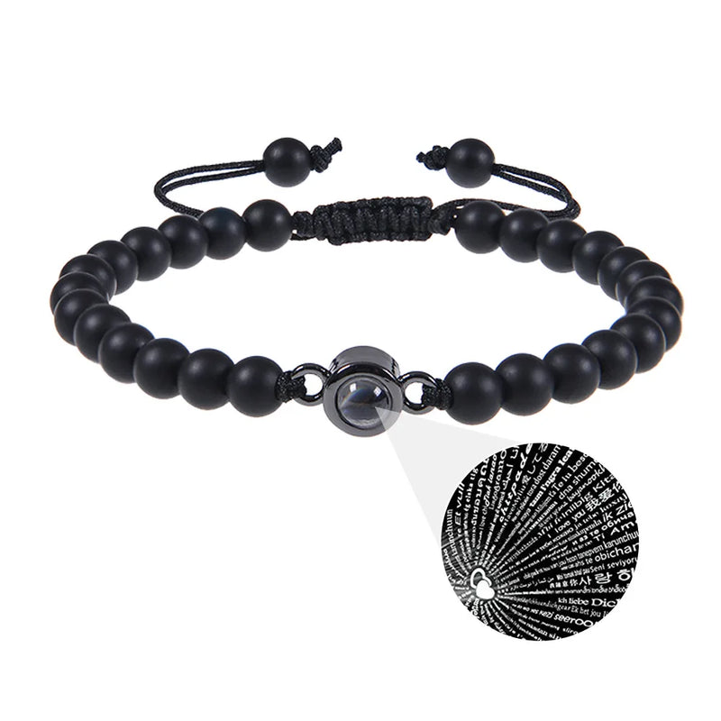 Personalized Projection Crystal Stone Bracelet for Men and Women