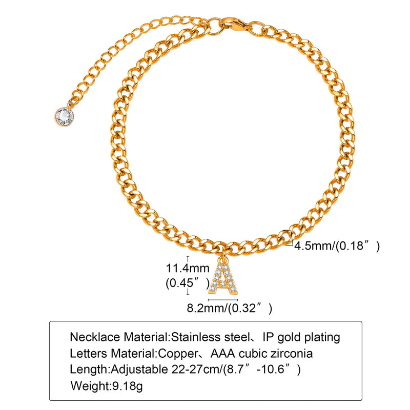 Men's Alphabet Anklet, Letter Bracelet for Men