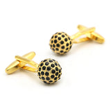 Men's Copper Ball Cuff Links with Golden Crystal Cufflinks