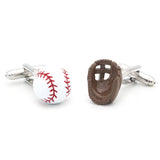 Men's Baseball Game Cuff Links in Copper