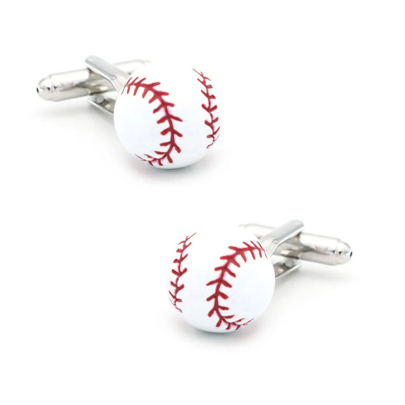 Men's Baseball Game Cuff Links in Copper
