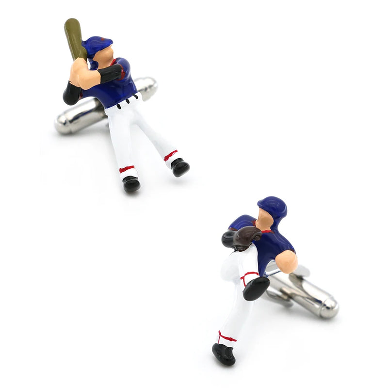 Men's Baseball Player Cuff Links Brass Sport Cufflinks