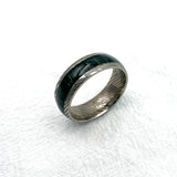 Women's Titanium Wedding Band Damascus Steel Pattern Ring