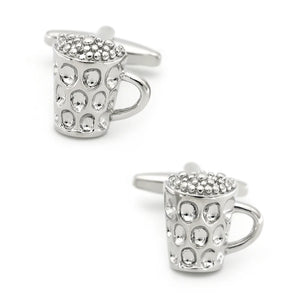 Men's Beer Cup Cuff Links Copper Silver