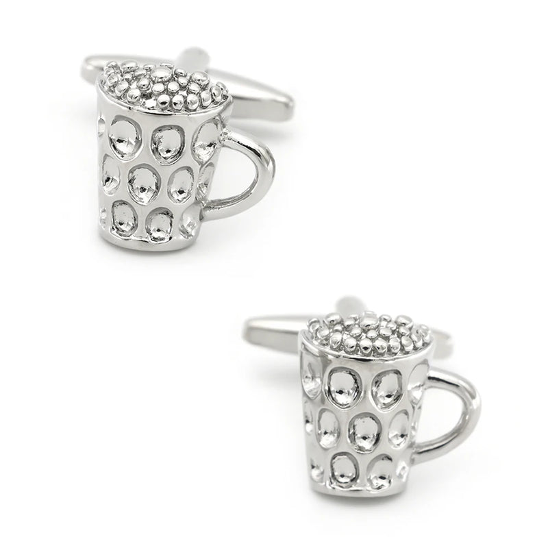 Men's Beer Cup Cuff Links Copper Silver
