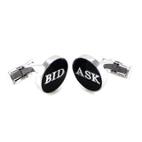 Men's Rhodium Plated Bid-Ask Cufflinks