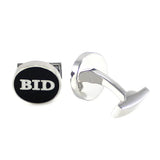 Men's Rhodium Plated Bid-Ask Cufflinks