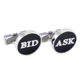 Men's Rhodium Plated Bid-Ask Cufflinks