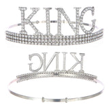 Men's Birthday Crown and Belt Set with Rhinestone KING Tiara for Birthday Party