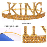 Men's Birthday Crown and Belt Set with Rhinestone KING Tiara for Birthday Party