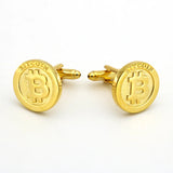 Men's Bitcoin Cuff Links Copper Material Golden