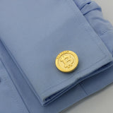 Men's Bitcoin Cuff Links Copper Material Golden