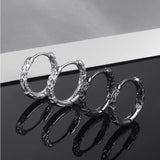 Men's 925 Solid Silver Engraving Earrings for Party