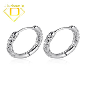 Men's 925 Solid Silver Engraving Earrings for Party