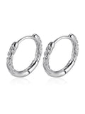 Men's 925 Solid Silver Engraving Earrings for Party