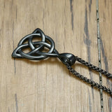 Men's Irish Triquetra Knot Pendant Necklace with Box Chain