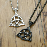 Men's Irish Triquetra Knot Pendant Necklace with Box Chain