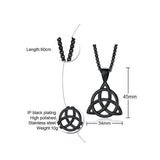 Men's Irish Triquetra Knot Pendant Necklace with Box Chain