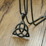 Men's Irish Triquetra Knot Pendant Necklace with Box Chain
