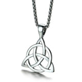 Men's Irish Triquetra Knot Pendant Necklace with Box Chain