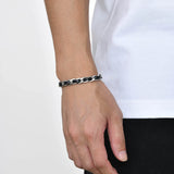 Men's Leather Chain Bracelets Waterproof Cuban Links Wristband