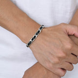 Men's Leather Chain Bracelets Waterproof Cuban Links Wristband