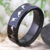 Men's Tungsten Carbide Duck Outdoor Ring 8mm Comfort Fit Drop Anniversary Gift