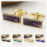 Men's Crystal Cufflinks French Shirts Wedding Jewelry