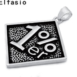 Men's 1% ER Outlaw Biker Pewter Pendant Stainless Steel Chain