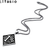 Men's 1% ER Outlaw Biker Pewter Pendant Stainless Steel Chain