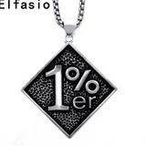 Men's 1% ER Outlaw Biker Pewter Pendant Stainless Steel Chain