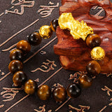 Men's 12mm Tiger Eyes Stone Chakra Bracelet