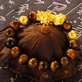 Men's 12mm Tiger Eyes Stone Chakra Bracelet