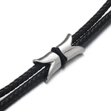 Men's Double Hole Beads Bracelet Leather Cord Jewelry Making