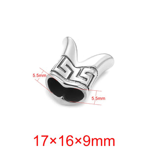 Men's Double Hole Beads Bracelet Leather Cord Jewelry Making