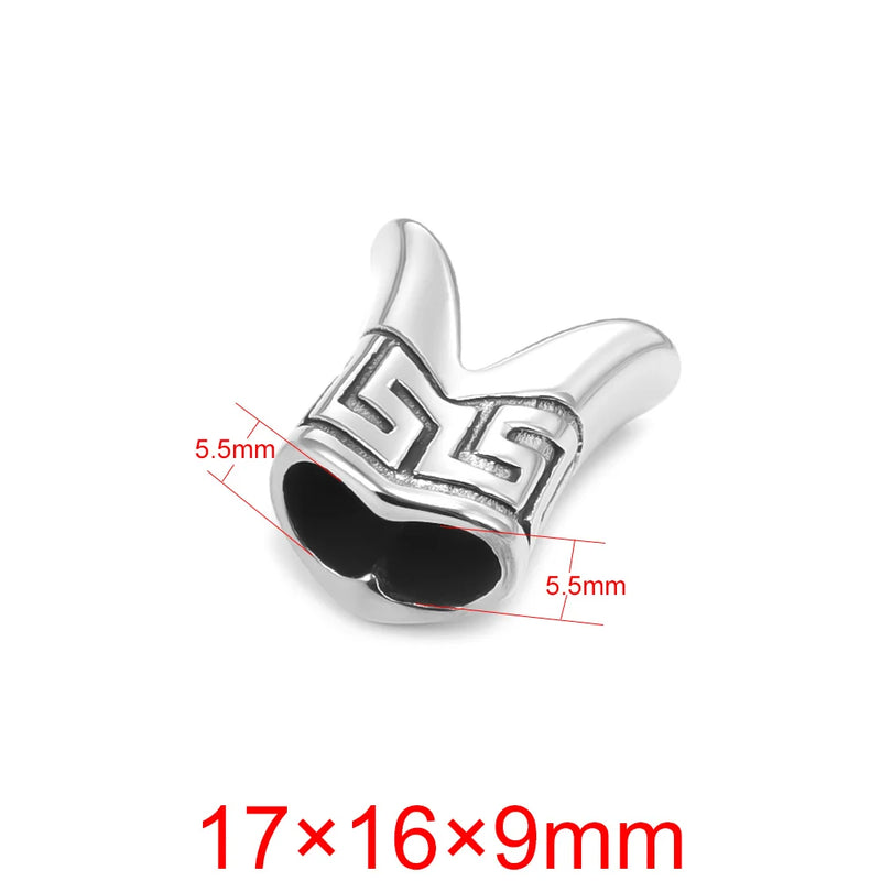 Men's Double Hole Beads Bracelet Leather Cord Jewelry Making